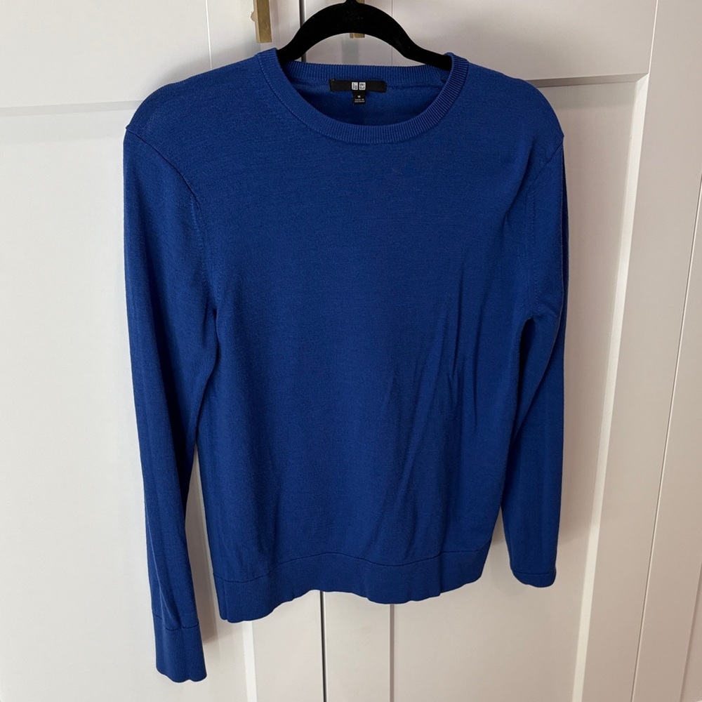 Uniqlo Women’s Royal Blue Washable Wool Crewneck Sweater